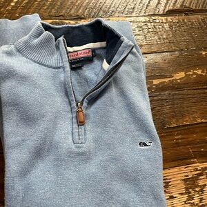 Men's vineyard vines light blue 1/4 zip sweater. Size small